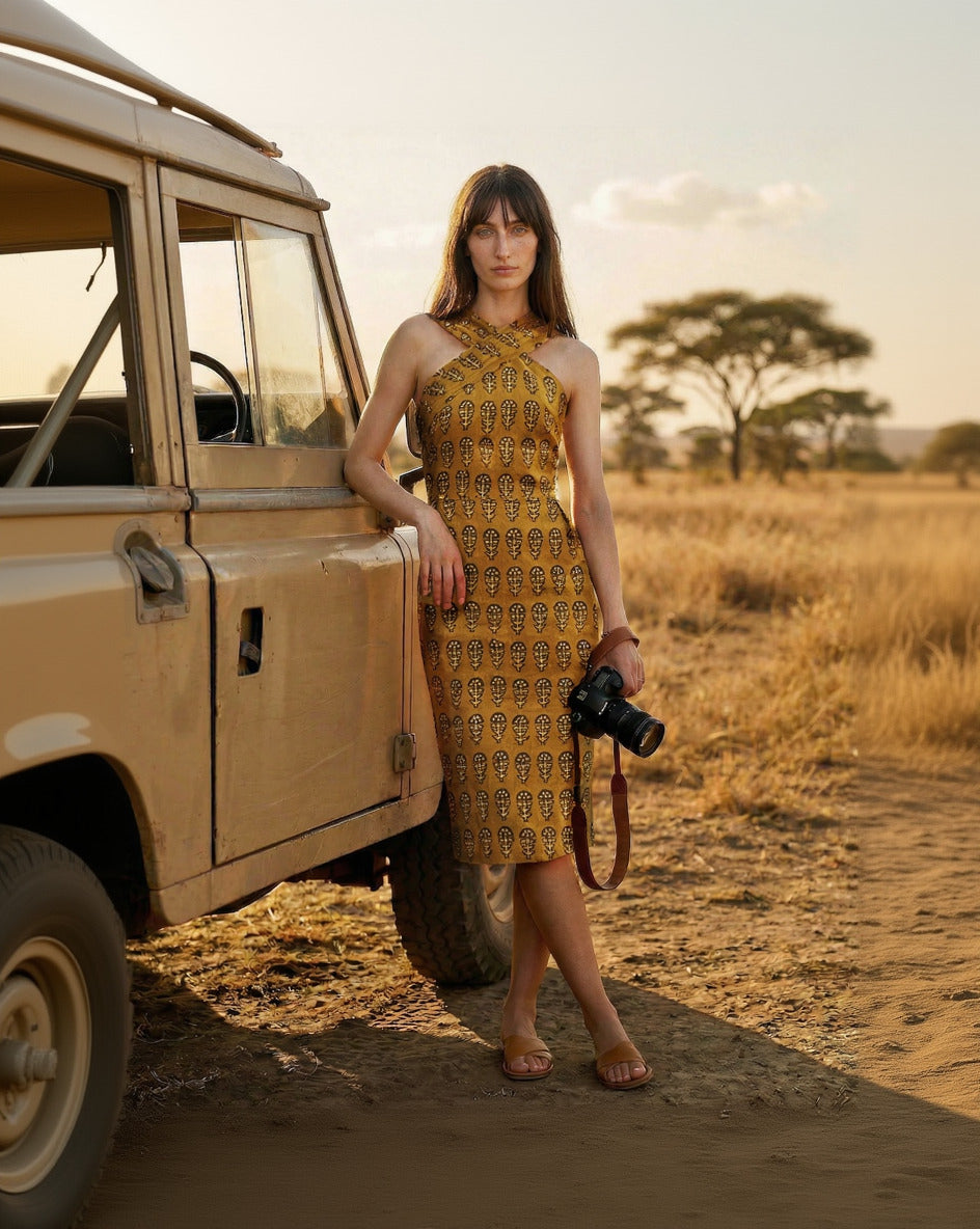 Halter Dress in Mustard