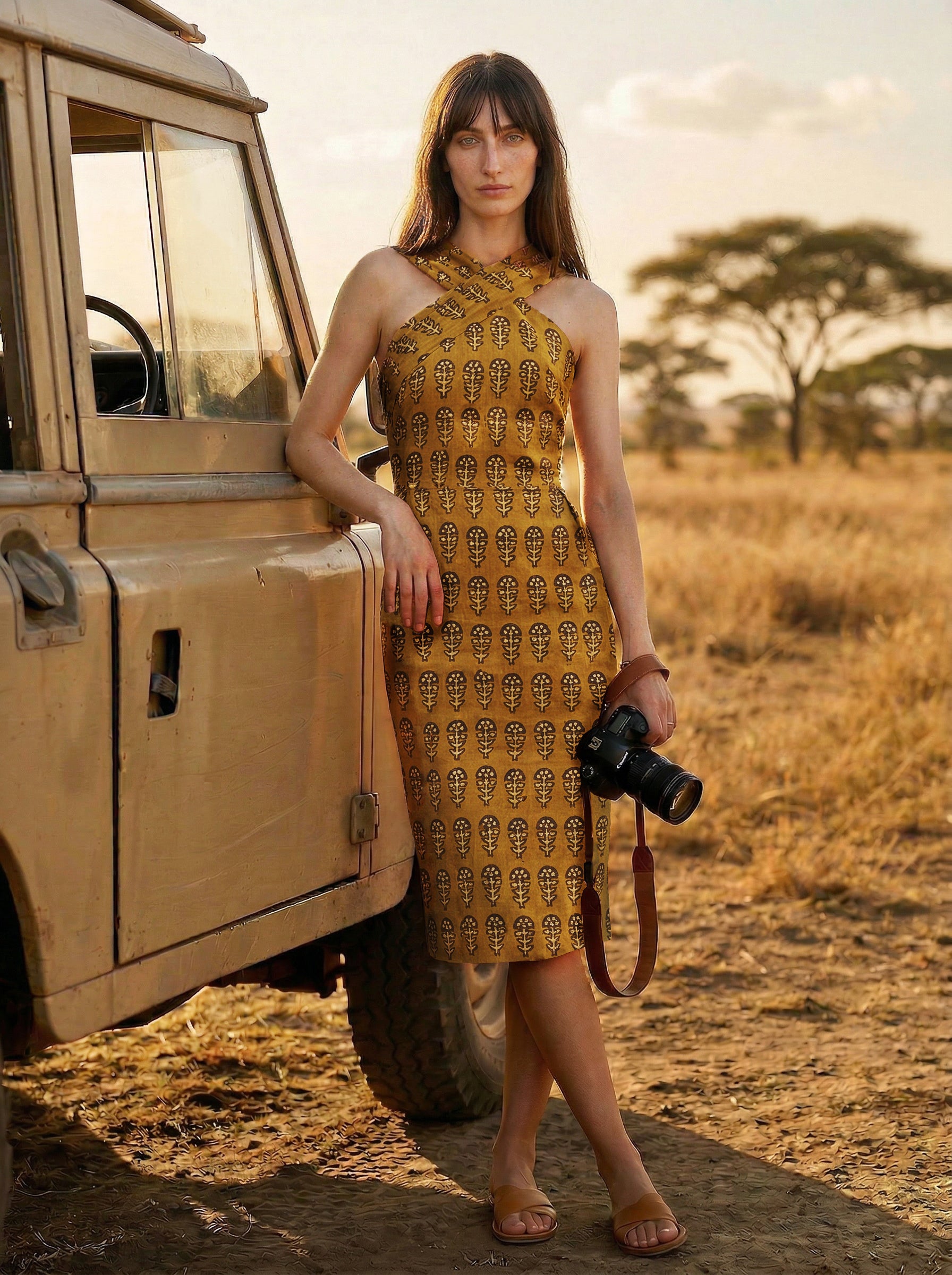 Halter Dress in Mustard